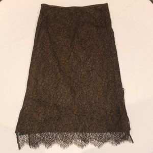 100% Silk Lace Brown Skirt. Size 2!